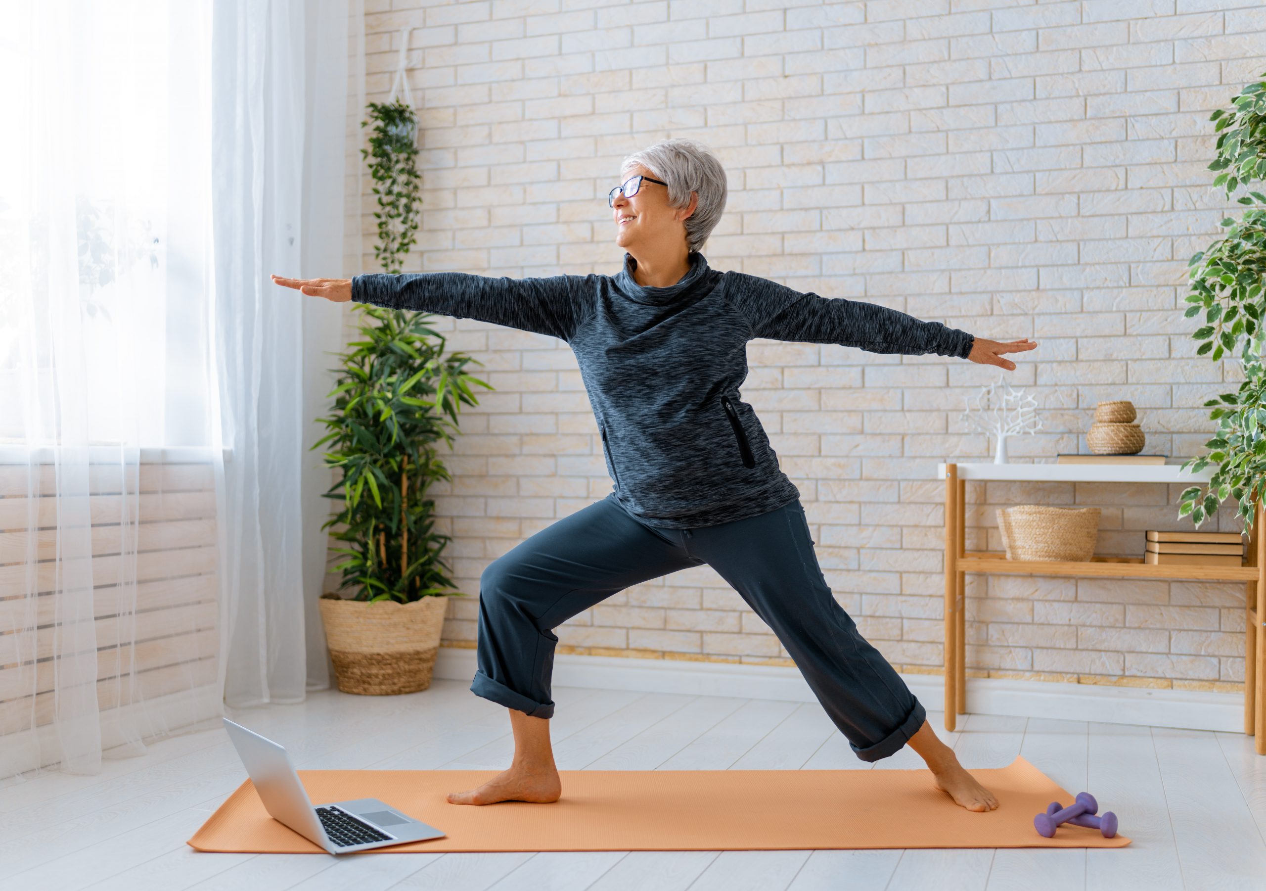 senior woman doing yoga