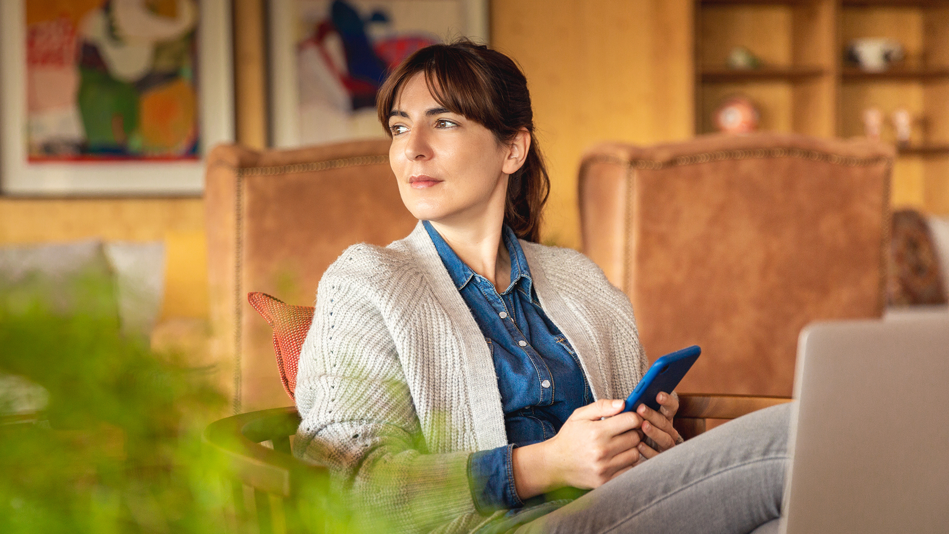 Woman working on a laptop